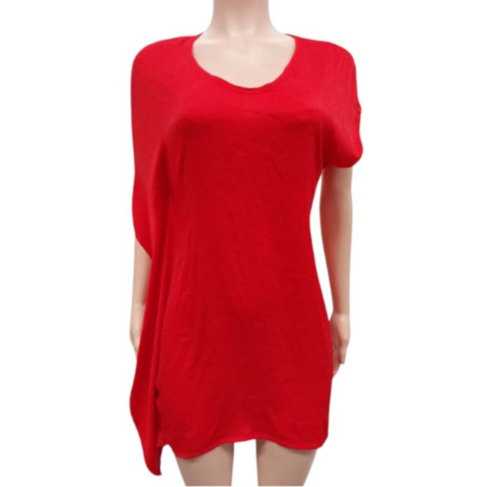 Helmut Lang red asymmetrical mini dress size M